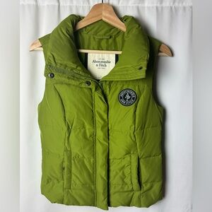 Abercrombie & Fitch Green Puffer Vest SMALL